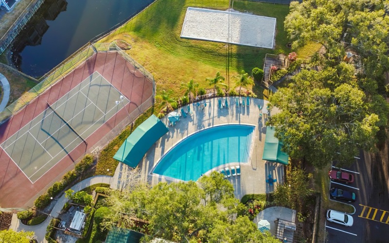 swimming pool in a courtyard