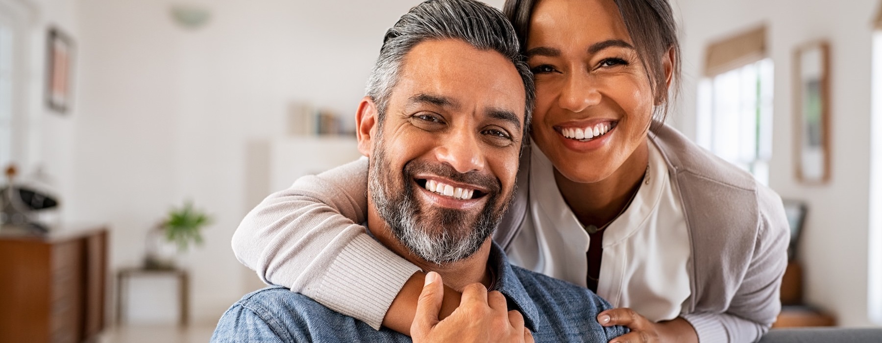a man and a woman embracing
